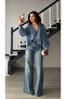 Blue stone wide leg jeans