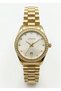 Women's Gold Metal Cord Stone Detailed Dial Wristwatch 2 Years Warranty