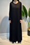 Combed Cotton Ribbed Detailed Dress 13286 Black - 2