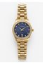 Women's Gold Metal Cord Blue Stone Detailed Dial Wristwatch 2 Years Warranty