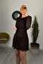 Lace Lined Short Dress Coffee - 3