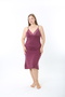 Women's Lace Detailed V-Neck Adjustable Strap Ring Viscose Nightgown Comfortable Fit Stylish and Comfortable - 2