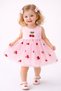 Baby Girl Cherry Embroidered Skirted Tulle Dress 0-18 Months Summer Cotton Stylish Daily & Special Occasion Dress - 4