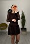 Lace Lined Short Dress Coffee - 5