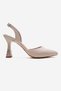 Women's Stoned Heeled Sandals with High Heels; Bej Zra - 2