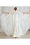 New Generation White Long Dress Chiffon Cape Double Suit-Kaftan-Bindali-Henna Dress-Bride Wedding - 3