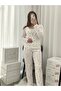 Women's Rose Patterned 6-Piece Cotton Pajama Set - 4