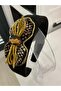 Handmade Crown with Gold Cord and Crystal Stone Embellishments on Black Suede - 3