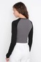 Women's Crew Neck Long Sleeve Crop Printed Sweatshirt - 4