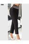 Women's High Waist Stone Detailed Buckle Imported Crepe Trousers Modern Stylish Casual
