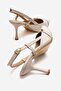 Women's Buckle-Strap Open-Back Thin Heel Pointed Toe Heeled Sandals Ten Kirişik - 4