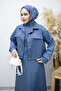 Belted Jacketed Denim Dress Tsd260164 Light Blue - 2