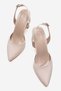Women's Stoned Heeled Sandals with High Heels; Bej Zra - 5