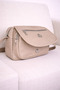 Women's Multi-Compartment Beige Covered Leather Daily Use Crossbody & Shoulder Bag - 3