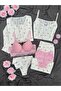 Women's Rose Patterned 6-Piece Cotton Pajama Set