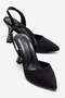 Women's Stoned Heeled Sandals with High Heels; Black Zra
