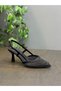 Women's Black Stone Heeled Shoes Elise - 8