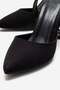 Women's Stoned Heeled Sandals with High Heels; Black Zra - 3