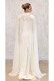 New Generation White Long Dress Chiffon Cape Double Suit-Kaftan-Bindali-Henna Dress-Bride Wedding - 5