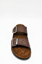 Double Buckle Casual Men's Slippers Orthopedic Comfortable Sole Leather Look Stylish Summer Comfortable Slippers - 2