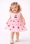 Baby Girl Cherry Embroidered Skirted Tulle Dress 0-18 Months Summer Cotton Stylish Daily & Special Occasion Dress - 2