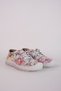 Fuchsia Women's Genuine Leather Rubber Laced Colorful Floral Patterned Casual Shoes B4519 - 3