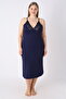 Women's Lace Detailed V-Neck Adjustable Strap Ring Viscose Nightgown Comfortable Fit Stylish and Comfortable