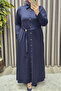 Women's Clothing Plus Size Buttoned Sporty Belted Dress - 7