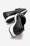 Women's Buckle-Strapped Braided Casual Shoes Black White - 5