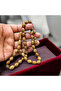 Natural Rosewood Wood Barley Cut System Tassel Rosary