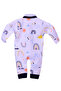 Cheerful Skies: Rainbow & Sun All-Over Print Zip Romper - 3