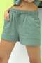 Women's Q Embroidered Shorts Green