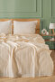100% Cotton Border Pique Bedspread - 160X230 cm Single Size - Breathable Modern Weaving
