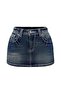 Blue Butterfly Pocket Embroidered Y2K Mini Denim Skirt - 3