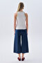 Women's Off-White Collar Detailed Crew Neck Tank Top - 2