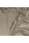 Linestyle King Size 100% Cotton Satin Fitted Sheet 200X200+35 cm Beige - 4