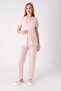 Short Sleeve Patterned Dressing Gown Maternity & Pregnancy 3-Piece Pajama Set - Lace Detailed - 5