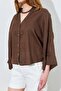 Women's Linen Shirt Brown Linen Shirt - 3