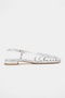 Leny Silver Metallic Ribbed 1-2 cm Thick Heeled Women's Sandals Ballerinas - 5