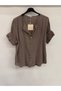 Women's Mink Italian Open Collar Half Sleeve Oversize Blouse 40 - 44 Size