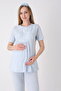 Floral Patterned Maternity Dressing Gown & Pajama Set of 3 - Breastfeeding Compatible Set for Expecting Mothers - 7