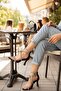 Women's Multi-Stone Banded Goblet Heeled Sandals with Back Zipper - 2