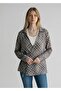 Women's Satin Silk Fabric Plaid Double-Breasted Tie-Down Design Shirt - 3