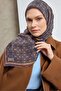 Tencel Monare Scarf Geometric Motif Pattern Navy Blue 90X90