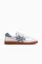 2609901Y Women's Genuine Leather Pieced Sneaker Shoes