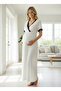 Double-Breasted Collar Lace Maternity & Postpartum Dressing Gown Nightgown Set - Set of 2 for Easy Breastfeeding - 2