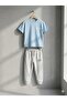 Boys' Basic Crew Neck T-Shirt and Jogger Sweatpants Set - 3