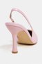 Elara Candy Pink Matte Slingback V Vamp Line Pointed Toe Women's Heeled Shoes - 8