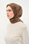 وشاح تينسل مونار بنمط ربيع البلاط باللون البني الحليبي 90×90 - 3