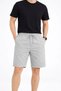 Men's Linen Fabric Shorts with Pockets, Relaxed Fit, Elastic Waist - Gray